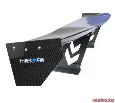NRG Carbon Fiber 59 Inch Universal Rear Spoiler Arrow Cut Out Stands and End plates - CARB-A590
