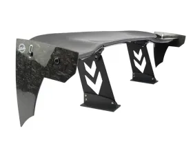 NRG Carbon Fiber Glass 59 Inch Universal Rear Spoiler Arrow Cut Out Stands and NRG logo End Plates