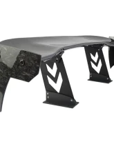 NRG Carbon Fiber Glass 59 Inch Universal Rear Spoiler Arrow Cut Out Stands and NRG logo End Plates                                     - CARB-A591NRG - Image 3