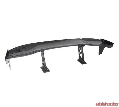 NRG Carbon Fiber Glass 59 Inch Universal Rear Spoiler Arrow Cut Out Stands and NRG logo End Plates - CARB-A591NRG