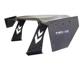 NRG Carbon Fiber 69 Inch Universal Rear Spoiler Diamond-Honey Stand Cut Out and End Plate