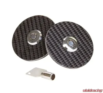NRG Carbon Fiber Overlay Hood Lock with Key Black - CHL-100