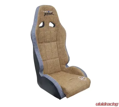 NRG Defender Suspension Bucket Seats Brown Gray - DF-100BR