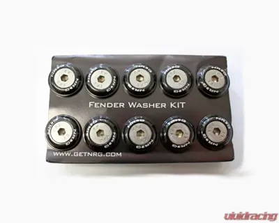 NRG Black Fender Washer Kit with Rivets for Metal Universal - FW-110BK