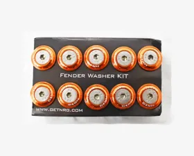 NRG Orange Fender Washer Kit with Rivets for Metal Universal