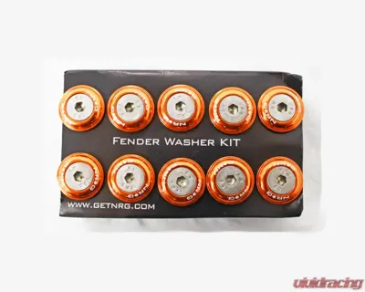 NRG Orange Fender Washer Kit with Rivets for Plastic Universal - FW-100OR