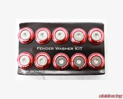 NRG Red Fender Washer Kit with Color Matched M6 Bolts Universal - FW-150RD