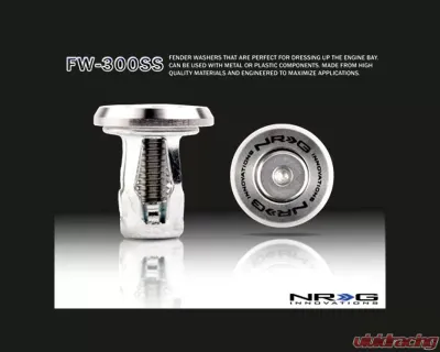 NRG Fender Washer Kit with Stainless Steel Washer and Bolt and Rivets for Plastic Universal - FW-300SS
