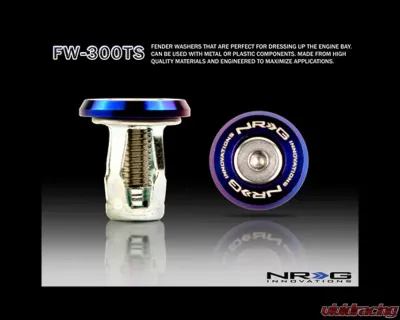 NRG Fender Washer Kit with Titanium Burn Washer and Stainless Steel Bolt Universal - FW-300TS
