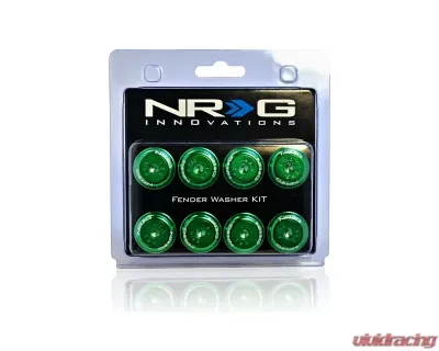 NRG Green Fender Washer Kit with Color Matched M8 Bolts Universal - FW-800GN