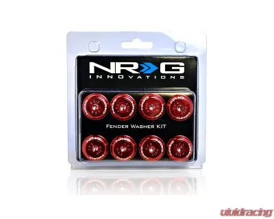 NRG Red Fender Washer Kit with Color Matched M8 Bolts Universal - FW-800RD