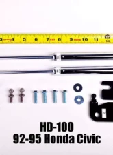 NRG Hood Damper Kit Polished Honda Civic 1992-1995                                     - HD-100 - Image 2
