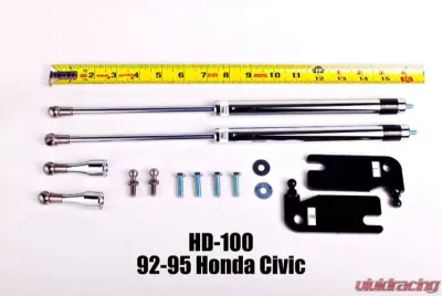 NRG Hood Damper Kit Polished Honda Civic 1992-1995 - HD-100