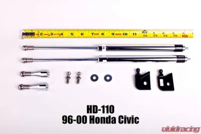 NRG Hood Damper Kit Polished Honda Civic 1996-2000 - HD-110