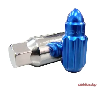 NRG 20-piece 500 Series M12 x 1.25 Steel Lug Nut Set  Bullet Shape Blue plus lock socket - LN-LS510BL-21