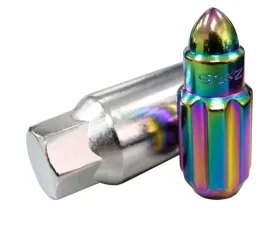 NRG 20-piece 500 Series M12 x 1.25 Steel Lug Nut Set  Bullet Shape Neochrome plus lock socket