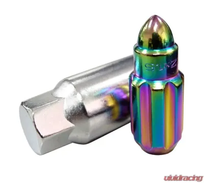 NRG 20-piece 500 Series M12 x 1.5 Steel Lug Nut Set  Bullet Shape Neochrome plus lock socket - LN-LS500MC-21