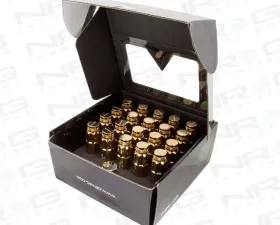 NRG 20-piece 700 Series M12 x 1.25 Steel Lug Nut and dust cap cover Set Chrome Gold plus lock socket