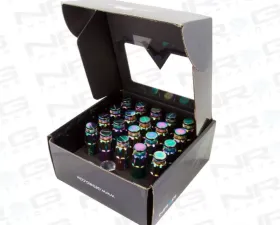 NRG 20-piece 700 Series M12 x 1.25 Steel Lug Nut and dust cap cover Set Neochrome plus lock socket