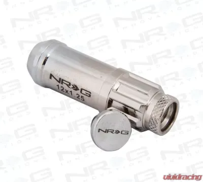 NRG 20-piece 700 Series M12 x 1.25 Steel Lug Nut and dust cap cover Set Silver plus lock socket - LN-LS710SL-21