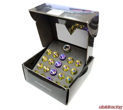 NRG 20-piece 200 Series M12 x 1.5 Lug Nut Set Titanium NeoChrome Plus Lock Socket - LN-T200MC-21