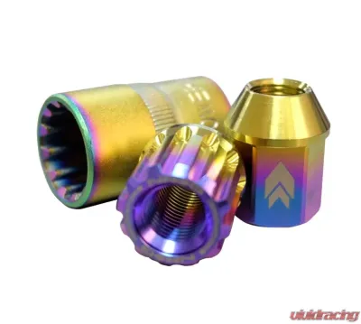 NRG 20-piece 200 Series M12 x 1.25 Lug Nut Set Titanium NeoChrome Plus Lock Socket - LN-T210MC-21