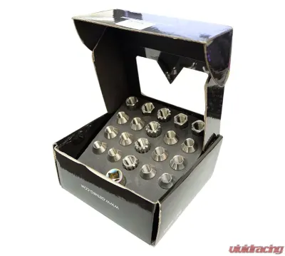 NRG 20-piece 200 Series M12 x 1.25 Lug Nut Set Titanium Silver Plus Lock Socket - LN-T210SL-21