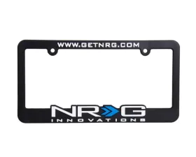 NRG License Plate Frame White with blue