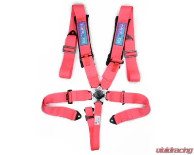 NRG SFI 16.1 5Pt 3 Inch Seat Belt Harness w/Pads Cam Lock Pink - SBH-B6PCPK