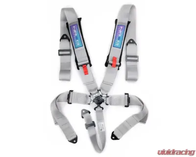 NRG SFI 16.1 5Pt 3 Inch Seat Belt Harness w/Pads Cam Lock Silver - SBH-B6PCSL