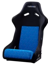 NRG FRP Bucket Seat Cushion White Stitching Hex Geometric Blue                                     - SC-300-GS02BL - Image 2