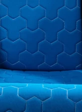 NRG FRP Bucket Seat Cushion White Stitching Hex Geometric Blue                                     - SC-300-GS02BL - Image 2