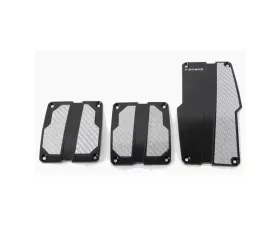 NRG Black with Silver Carbon Manual Brushed Aluminum Sport Pedal Universal
