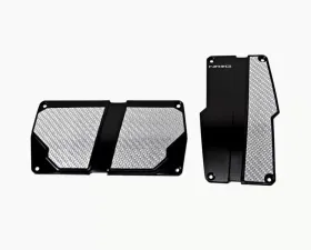 NRG Black with Silver Carbon Automatic Brushed Aluminum Sport Pedal Universal
