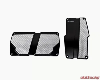 NRG Black with Silver Carbon Automatic Brushed Aluminum Sport Pedal Universal - PDL-150BK