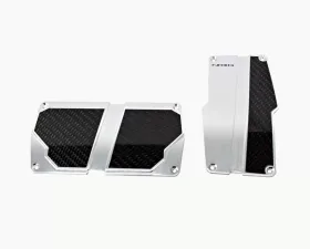NRG Silver with Black Carbon Automatic Brushed Aluminum Sport Pedal Universal
