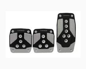 NRG Black with Silver Carbon Automatic Aluminum Sport Pedal Universal