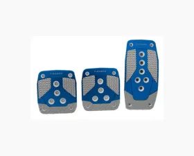 NRG Blue with Silver Carbon Manual Aluminum Sport Pedal Universal