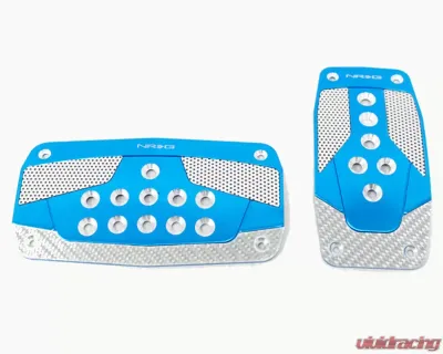 NRG Blue with Silver Carbon Automatic Aluminum Sport Pedal Universal - PDL-450BL