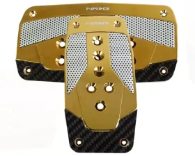 NRG Aluminum Pedal Pad Cover Pl2-Piece ATes Red Chrome Gold Carbon 2-Piece AT