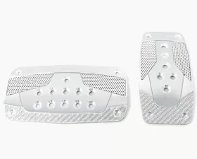 NRG Gun Metal with Silver Carbon Automatic Aluminum Sport Pedal Universal