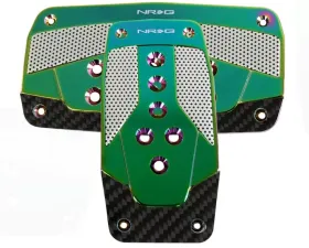 NRG Aluminum Pedal Pad Cover Pl2-Piece ATes Silver Neo Chrome Carbon 2-Piece AT
