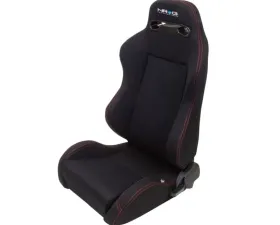 NRG Type-R Cloth Sport Seat Black with Red Stitching