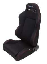 NRG Type-R Cloth Sport Seat Black with Red Stitching                                     - RSC-200L/R - Image 4