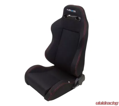 NRG Type-R Cloth Sport Seat Black with Red Stitching - RSC-200L/R