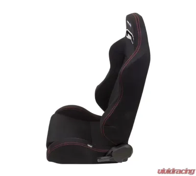 NRG Type-R Cloth Sport Seat Black with Red Stitching - RSC-200L/R