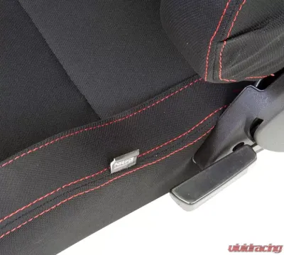 NRG Type-R Cloth Sport Seat Black with Red Stitching - RSC-200L/R