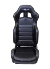 NRG Reclinable Racing Seat Black Leather with White Stitching                                     - RSC-208L/R - Image 2