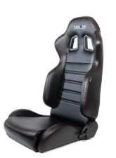 NRG Reclinable Racing Seat Black Leather with Red Stitching                                     - RSC-208-1L/R - Image 4