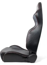 NRG Reclinable Racing Seat Black Leather with Red Stitching                                     - RSC-208-1L/R - Image 2